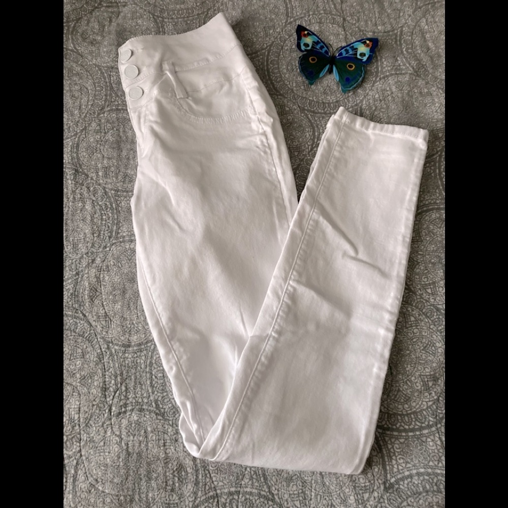 White High Wasted Skinny Pants
